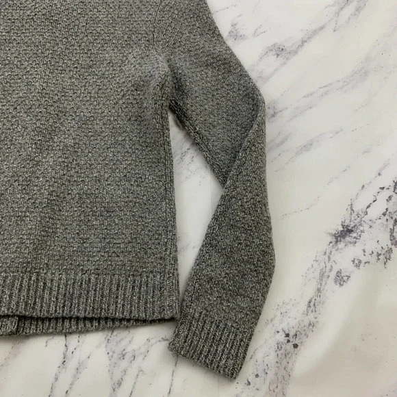 Charlie & Robin Anthropologie Cardigan Sweater Size M Gray Cable Knit Wool Blend - Picture 10 of 12